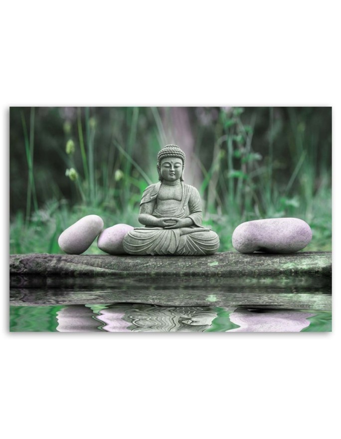 Pictures on Canvas for the bathroom Buddha by the water | FEEBY