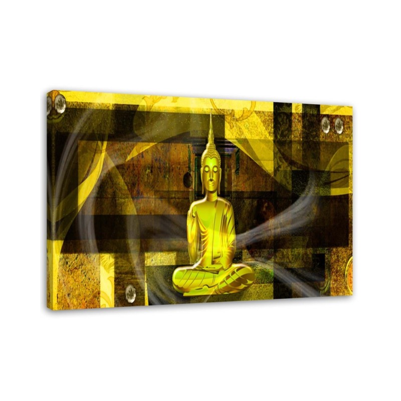 Canvas prints for bathroom Buddha figure on geometric background | FEEBY