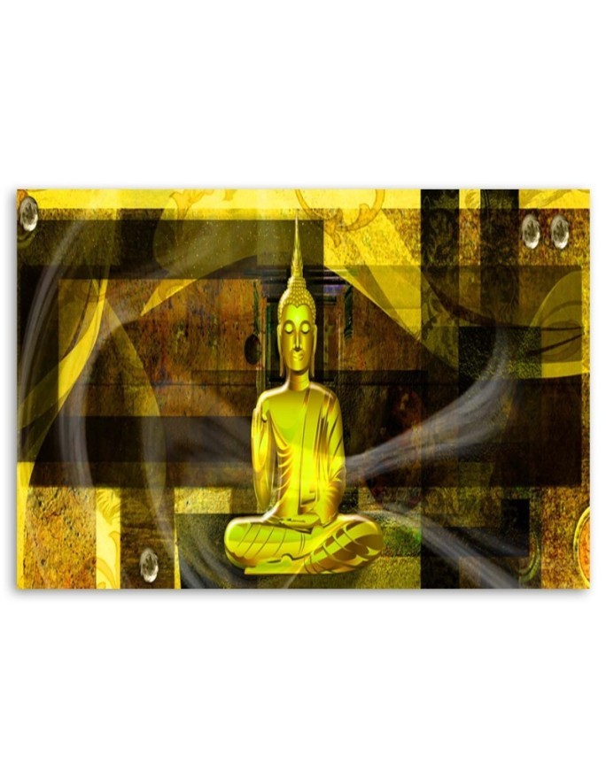 Canvas prints for bathroom Buddha figure on geometric background | FEEBY