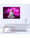 Canvas prints for bathroom Buddha with pink orchid | FEEBY