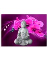 Canvas prints for bathroom Buddha with pink orchid | FEEBY