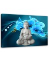 Modern Canvas painting for bathroom Buddha with blue orchid | FEEBY