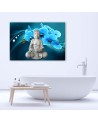 Modern Canvas painting for bathroom Buddha with blue orchid | FEEBY