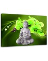 Modern Canvas painting for bathroom Buddha with green orchid | FEEBY
