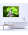 Modern Canvas painting for bathroom Buddha with green orchid | FEEBY