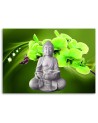 Modern Canvas painting for bathroom Buddha with green orchid | FEEBY