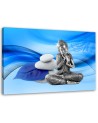 Modern Casnvas painting for bathroom Buddha figurine on blue background | FEEBY