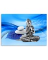 Modern Casnvas painting for bathroom Buddha figurine on blue background | FEEBY