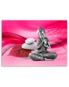 Modern Canvas painting for bathroom Buddha figurine on pink background | FEEBY