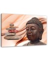 Wall art painting for bathroom Buddha head and stones pink | FEEBY