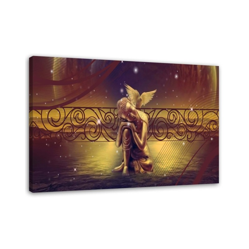 Wall art painting for bathroom Buddha abstract | FEEBY