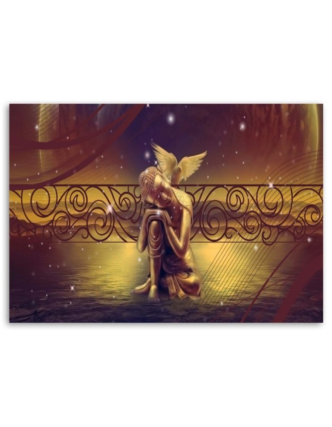 Wall art painting for bathroom Buddha abstract | FEEBY