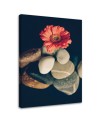 Wall art painting for bathroom Stones and red flower | FEEBY