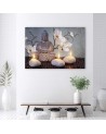 Wall art painting for bathroom Buddha and candles | FEEBY
