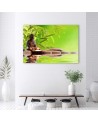 Wall Art painting for bathroom Buddha and bamboo leaves | FEEBY