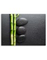 Wall art painting for living room Bamboo zen stones on black background | FEEBY