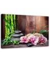 Wall painting for living room Orchid bamboo and stones | FEEBY