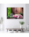 Wall painting for living room Orchid bamboo and stones | FEEBY