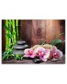 Wall painting for living room Orchid bamboo and stones | FEEBY