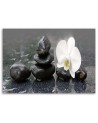 Wall art painting for living room Zen stones and orchid | FEEBY