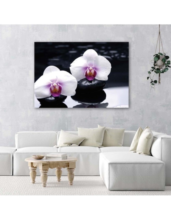 Wall painting for living room zen style orchid | FEEBY