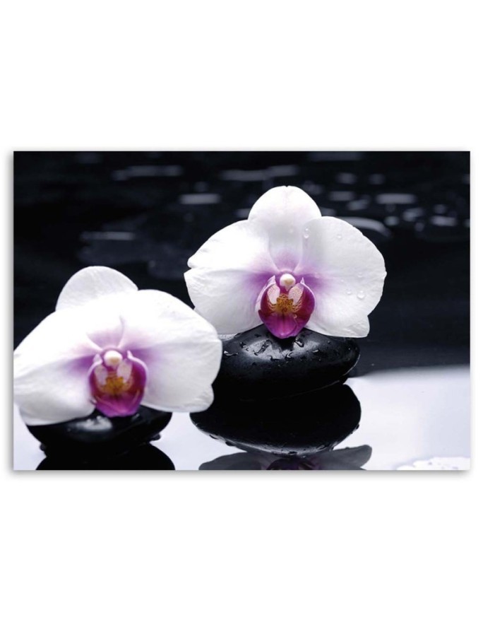 Wall painting for living room zen style orchid | FEEBY