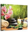 Wall art painting for living room Candle orchid and zen stones. High quality  | FEEBY