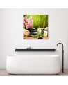 Wall art painting for living room Candle orchid and zen stones. High quality  | FEEBY