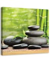 Wall Art painting for living room Black stones and green zen | FEEBY