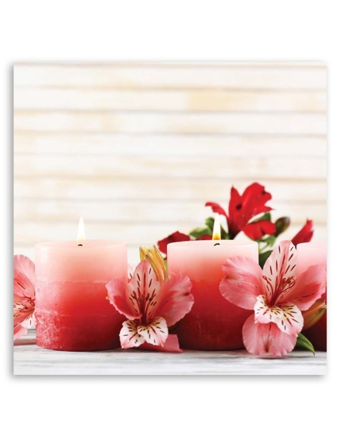 Wall art decoration Pink candles and flowers | FEEBY
