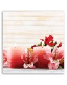 Wall art decoration Pink candles and flowers | FEEBY