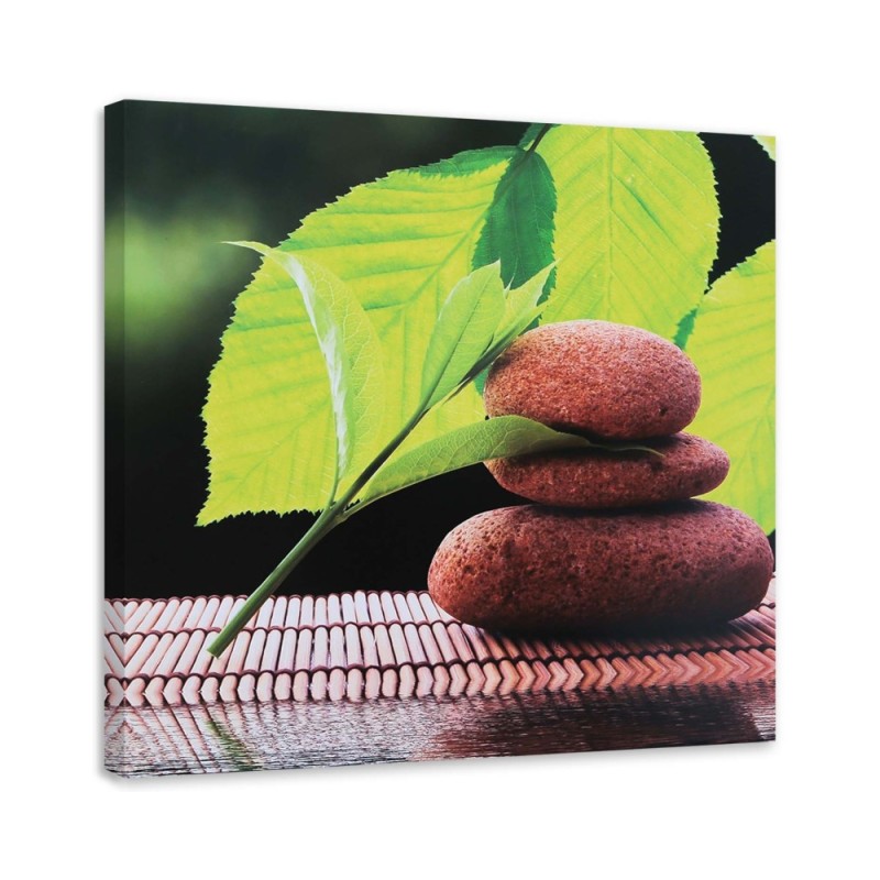 Wall art decoration Walnut leaves and stones | FEEBY