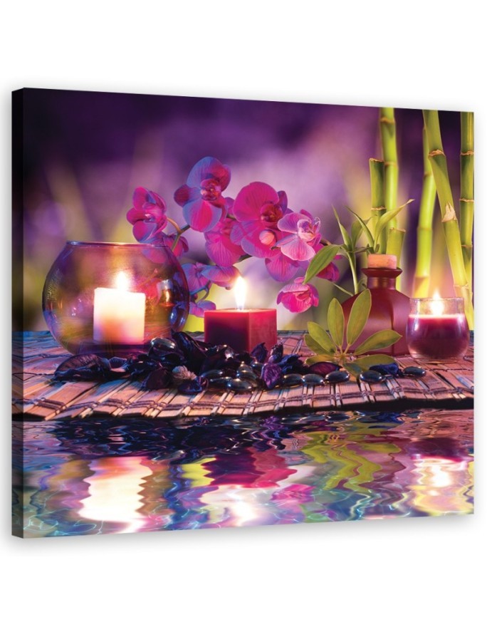 Zen spa candle bamboo wall art decoration | FEEBY
