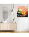Wall art Canvas Zen spa candles bamboo | FEEBY