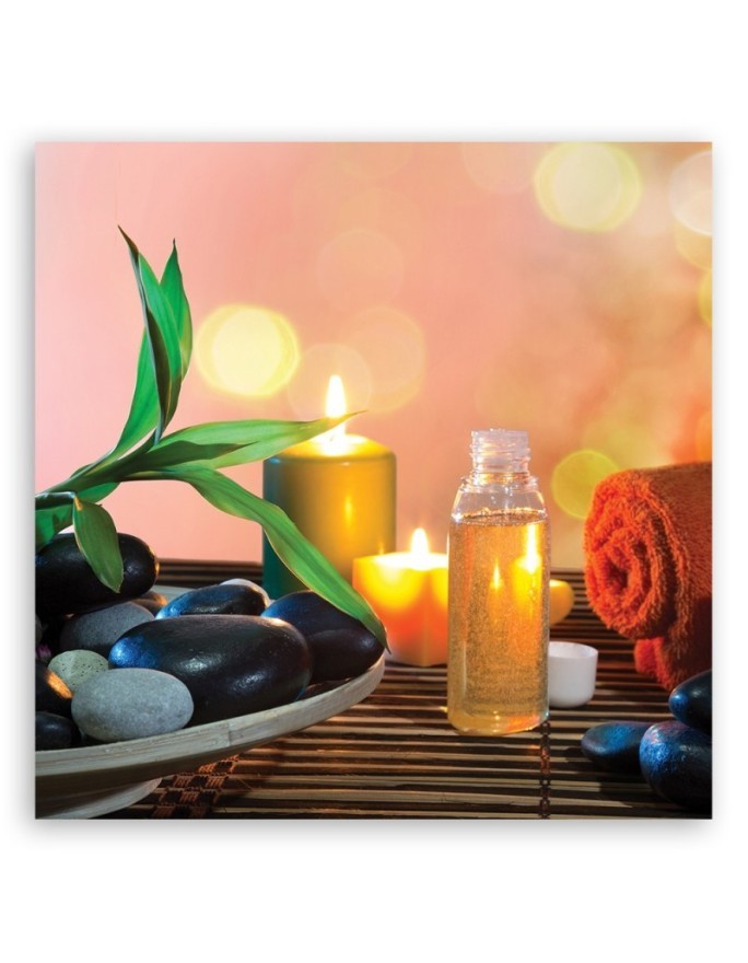 Wall art Canvas Zen spa candles bamboo | FEEBY