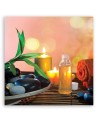 Wall art Canvas Zen spa candles bamboo | FEEBY