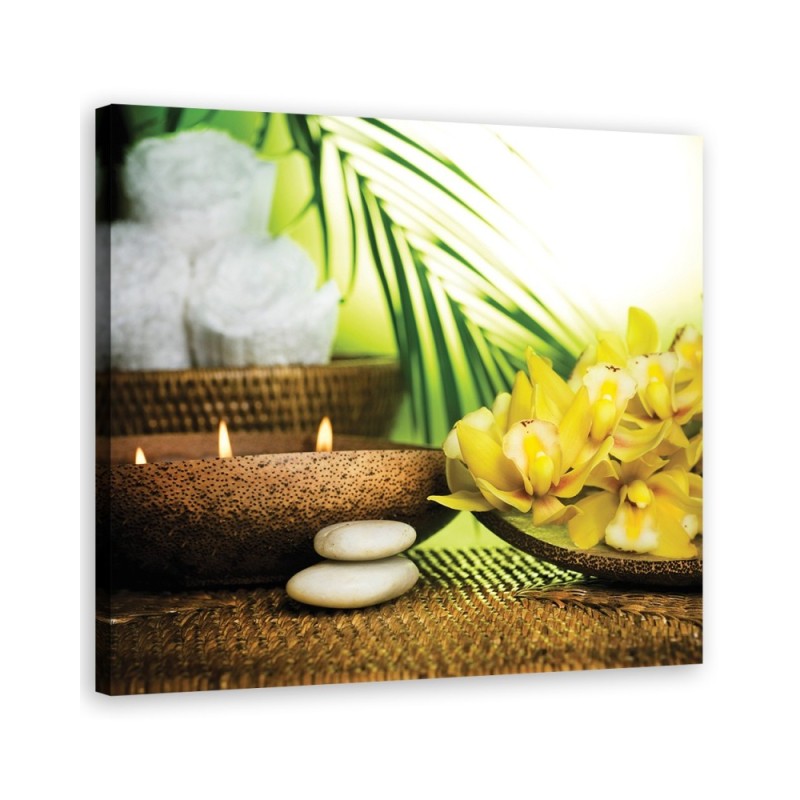Wall art decor Canvas Zen spa candles bamboo | FEEBY
