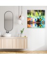 Wall art painting Zen spa candles bamboo | FEEBY