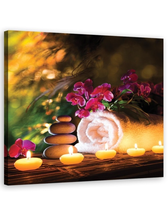 Bathroom Canvas prints decor Zen spa candles bamboo | FEEBY