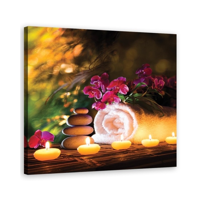 Bathroom Canvas prints decor Zen spa candles bamboo | FEEBY