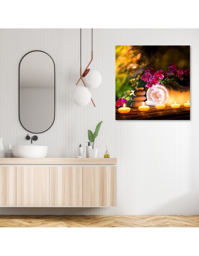 Bathroom Canvas prints decor Zen spa candles bamboo | FEEBY