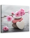 Bathroom wal art decoration Zen cherry blossom heart stone | FEEBY