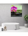 Bathroom Wall art decoration Orchid on black stones | FEEBY