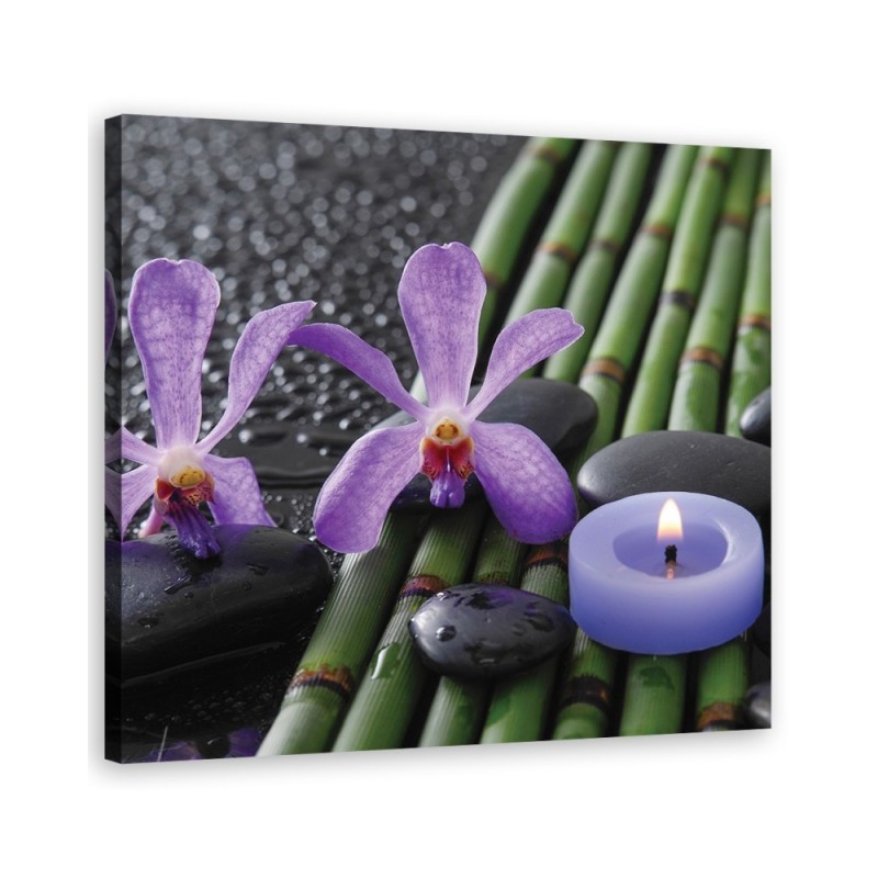Modern wall art decoration Bamboo flowers Zen spa candle | FEEBY