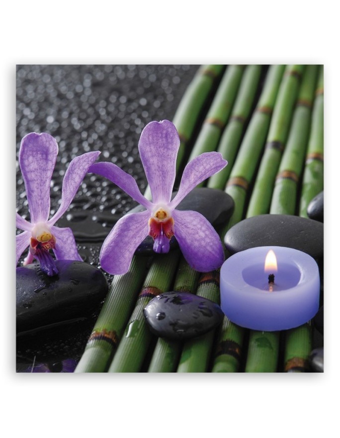 Modern wall art decoration Bamboo flowers Zen spa candle | FEEBY