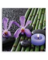 Modern wall art decoration Bamboo flowers Zen spa candle | FEEBY