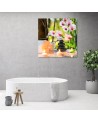 Modern wall art decoration Spa candles and orchid flowers | FEEBY