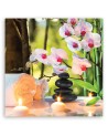 Modern wall art decoration Spa candles and orchid flowers | FEEBY