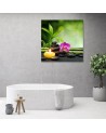 Zen wall art decor Composition with candle and flowers | FEEBY