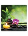 Zen wall art decor Composition with candle and flowers | FEEBY
